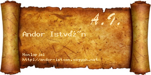 Andor István névjegykártya