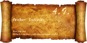 Andor István névjegykártya